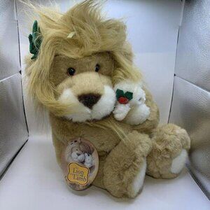 Vtg 1994 16inchLion and the Lamb Stuffed Animal Plush Commonwealth Christmas VGC